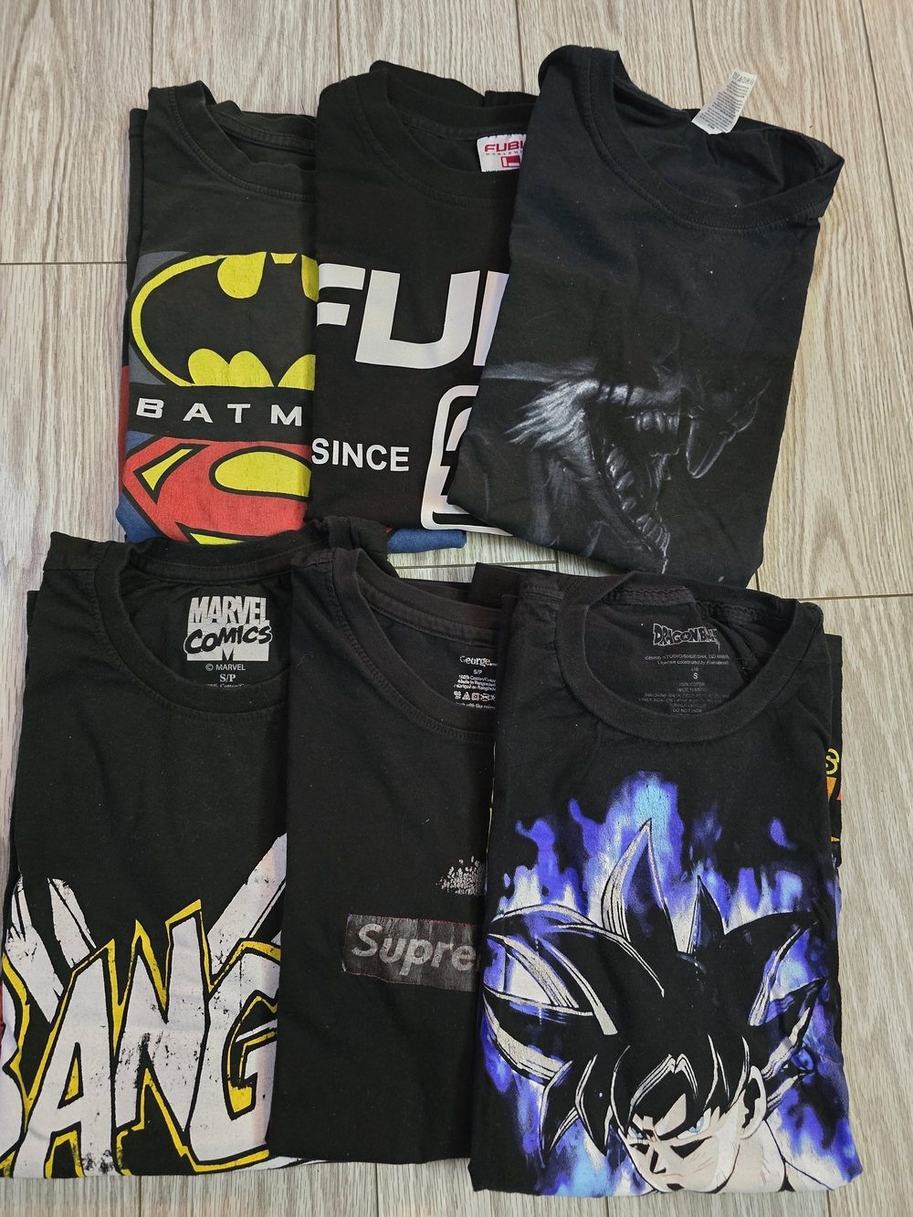 Marvel Black Graphic Tee with Multicolor Prints Asst.